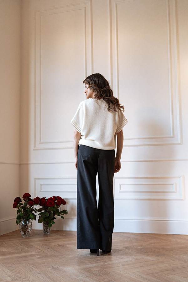 Damskie spodnie wełniane Federica Elegance Petit