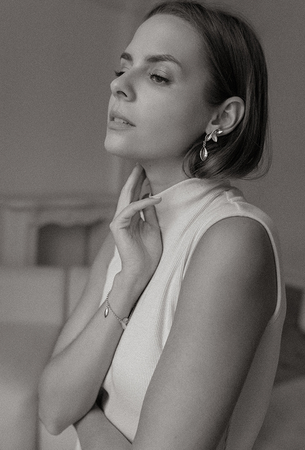 Kolczyki srebrne pozłacane liście Bellissimo D'Oro N°15