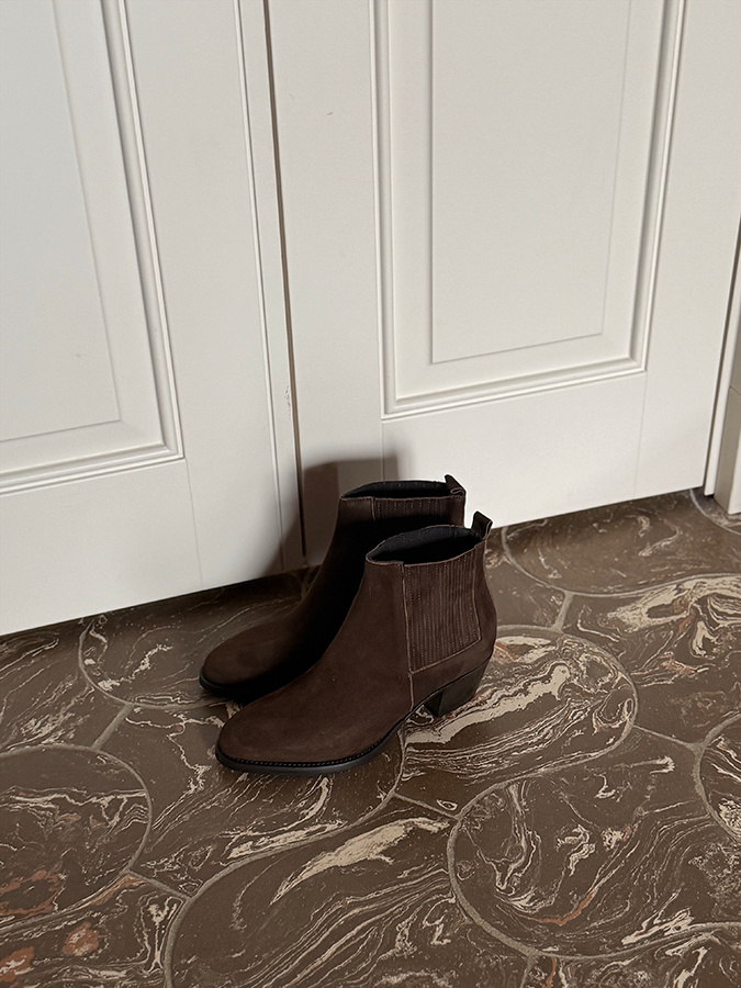 Damskie botki skórzane zamszowe Napoli Marrone