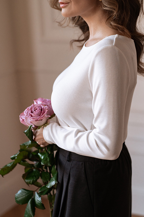 Damski longsleeve z wiskozy Monique Cremoso