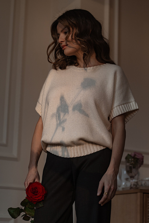 Damski sweter wełniany z kaszmirem Maeve Crème 