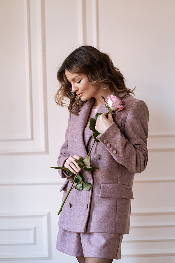 Damska marynarka wełniana Bergamo Poudre