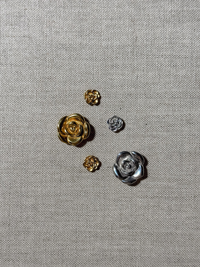 Kolczyki srebrne pozłacane róże Rosa D'oro N°1