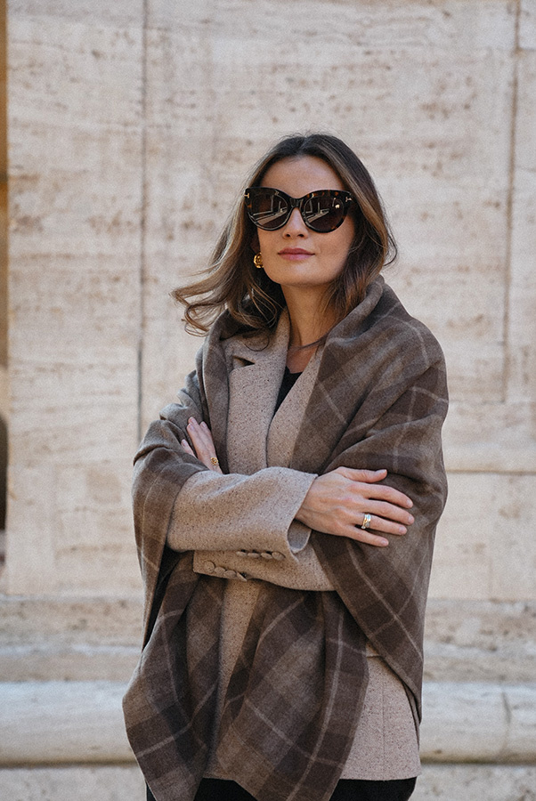 Chusta wełniana Rosalind Chocolate