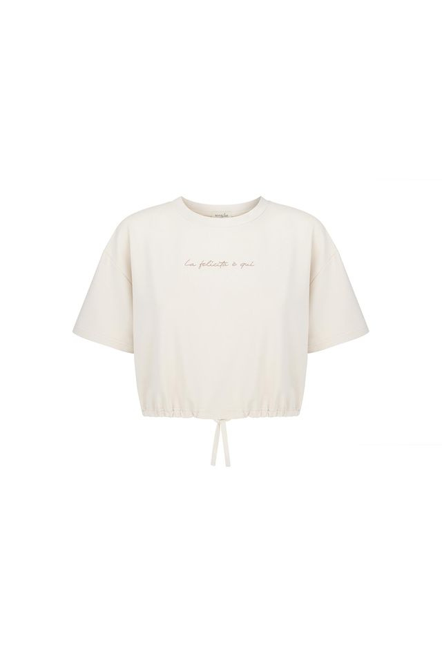 Damski T-shirt z modalu Lea La felicita e Qui