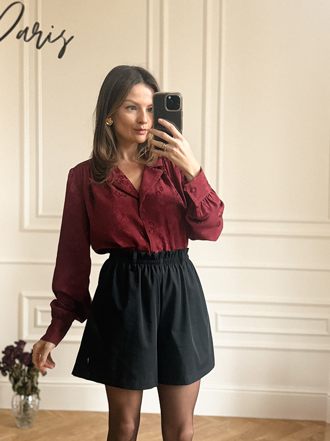 Damska koszula z wiskozy La Parisienne Bordeaux 