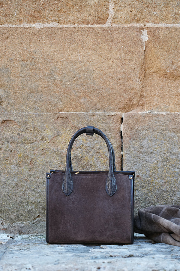 Damska torebka skórzana zamszowa Bellagio Cioccolato