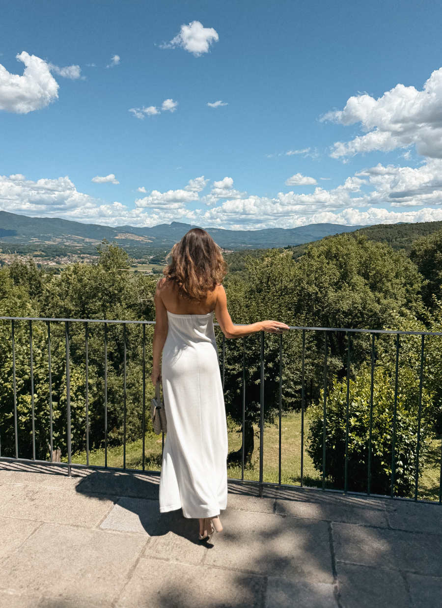 Sukienka z wiskozy Dolce Far Niente Crème