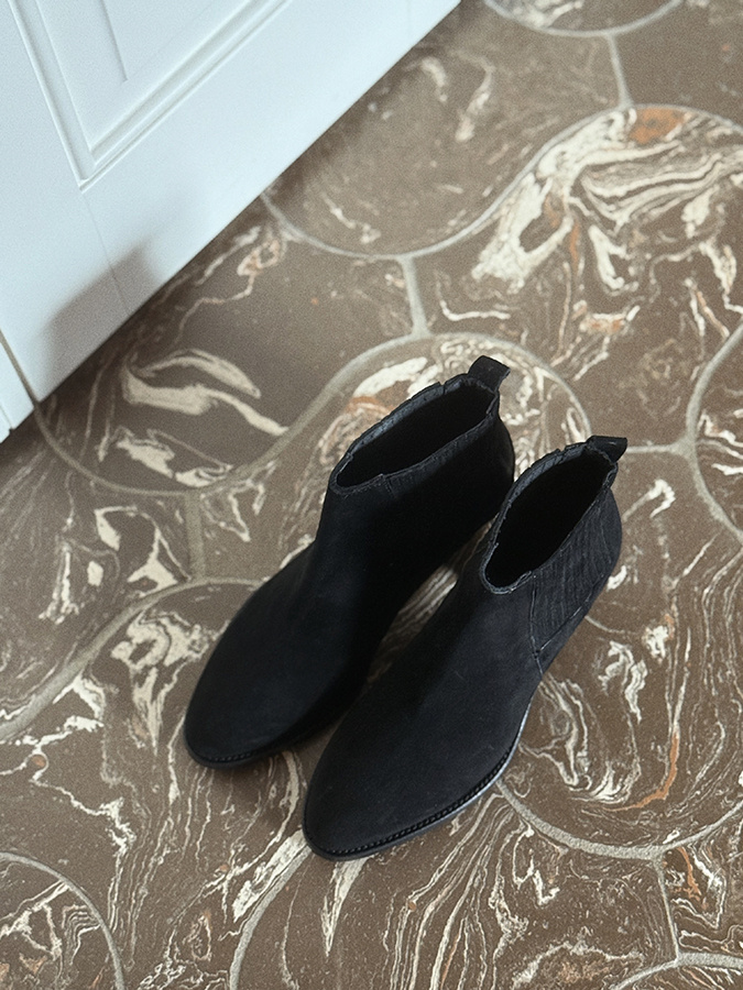 Damskie botki skórzane zamszowe Napoli Nero