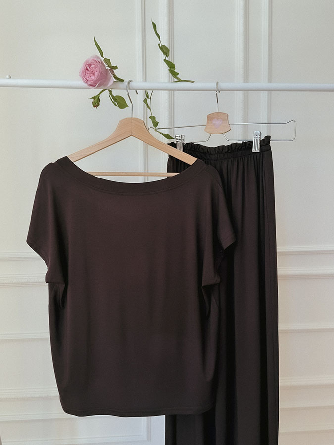 Damskie spodnie z modalu Riviera Chocolate Petit