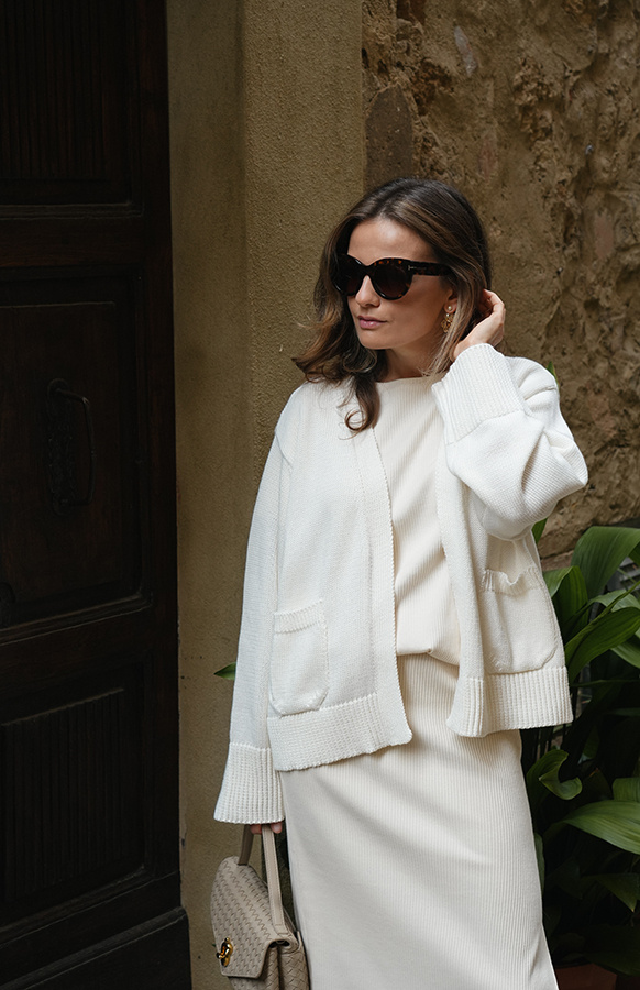 Spódnica midi bawełniana Audrey Crème