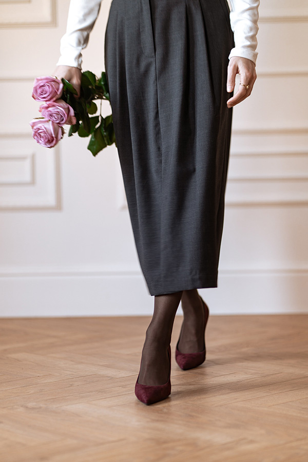 Spódnica wełniana midi Delly Elegance 