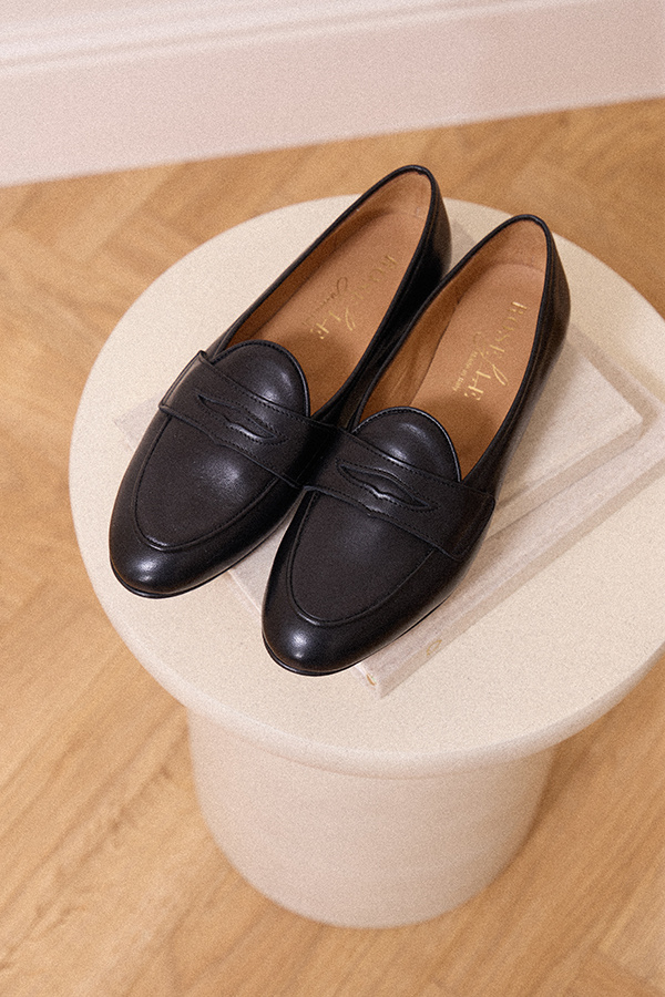 Czarne skórzane loafersy Vinci Nero