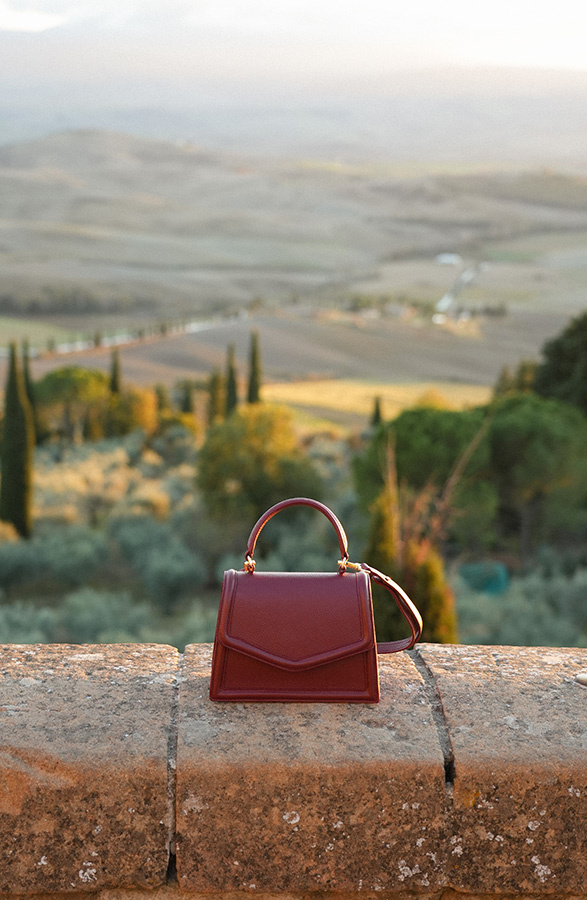 Damska torebka skórzana Florence Bordeaux