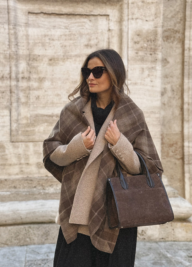 Damska torebka skórzana zamszowa Bellagio Cioccolato