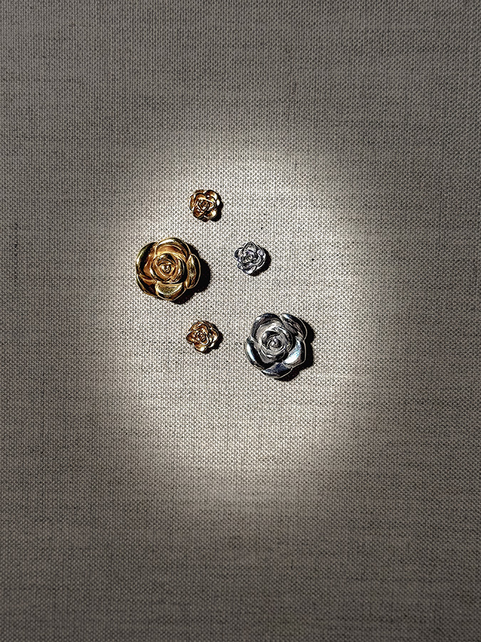 Kolczyki srebrne pozłacane róże Rosa D'oro N°1