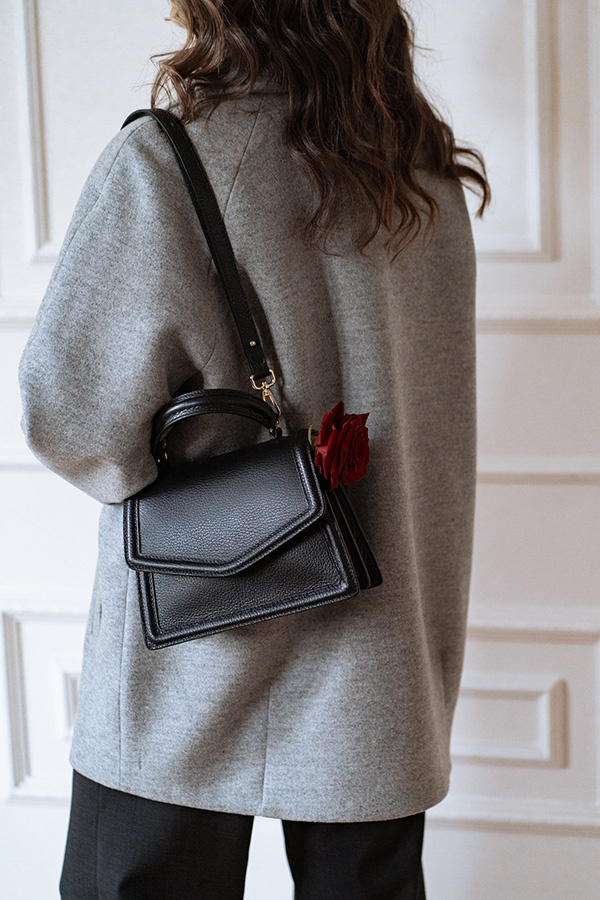 Krótki płaszcz z włoskiej wełny Carlotta Gris