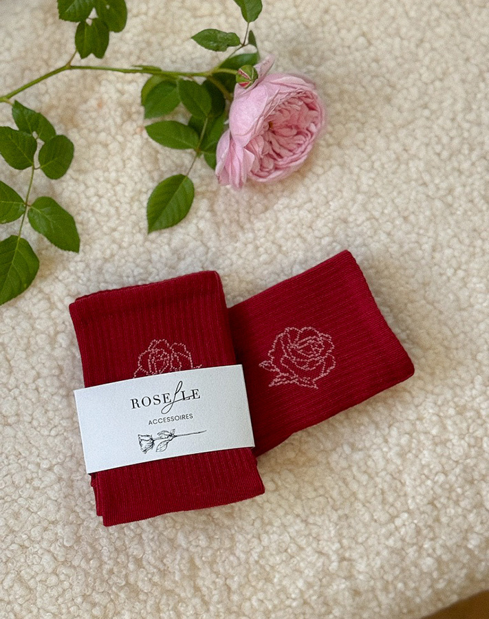 Damskie skarpetki bawełniane Roselle Bordeaux
