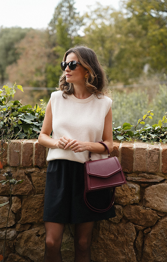 Damska torebka skórzana Florence Bordeaux