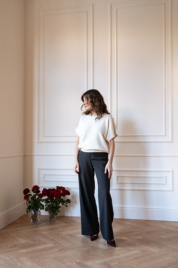 Damskie spodnie wełniane Federica Elegance Classique