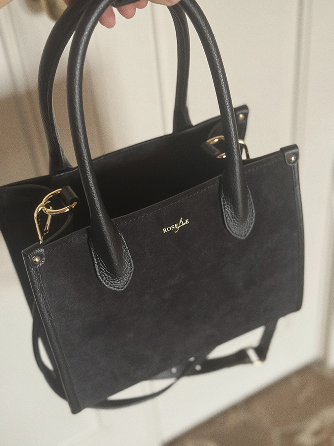 Damska torebka skórzana zamszowa Bellagio Nero