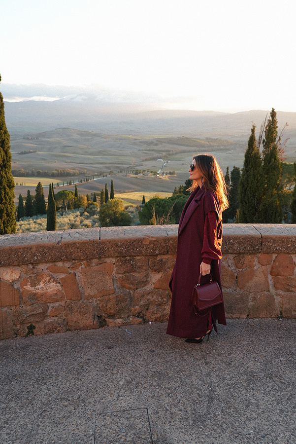 Długa kamizelka wełniana z kaszmirem Le Magnifique Bordeaux