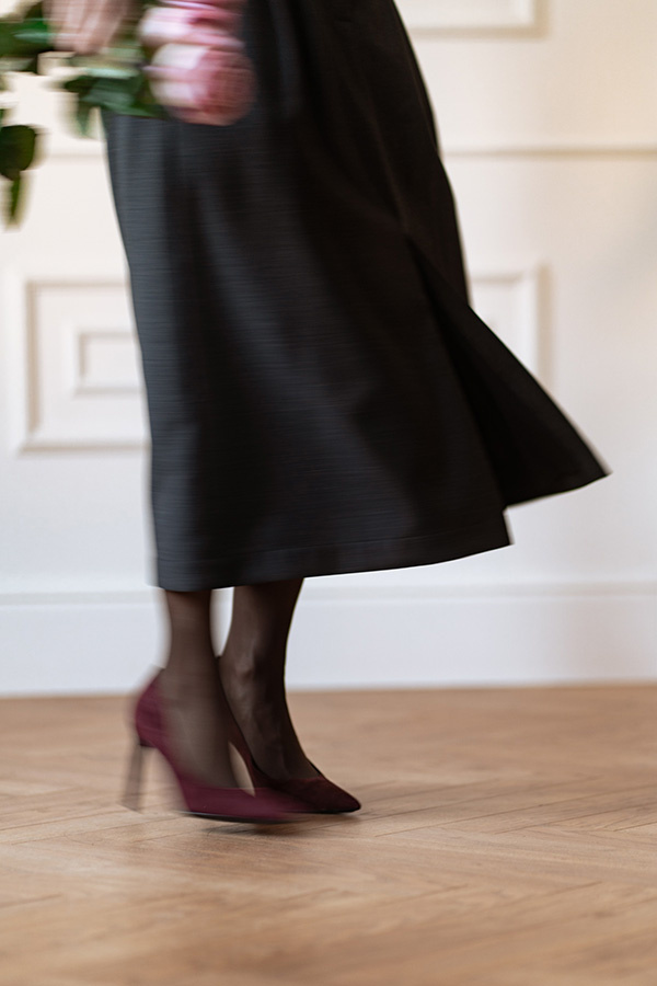 Spódnica wełniana midi Delly Elegance 