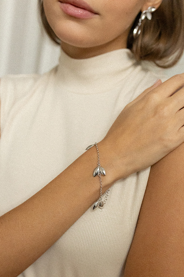 Kolczyki srebrne liście Bellissimo D'Argento N°16