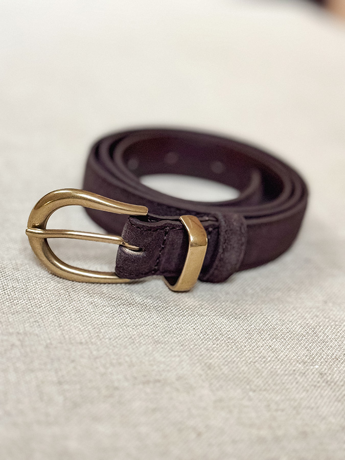 Damski pasek ze skóry zamszowej Treviso Chocolate 