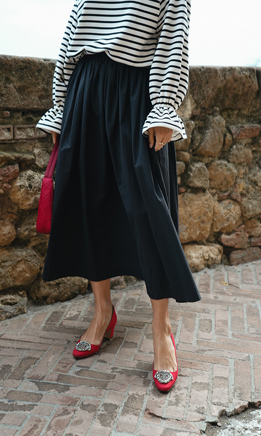 Spódnica midi bawełniana Rosette Noire 