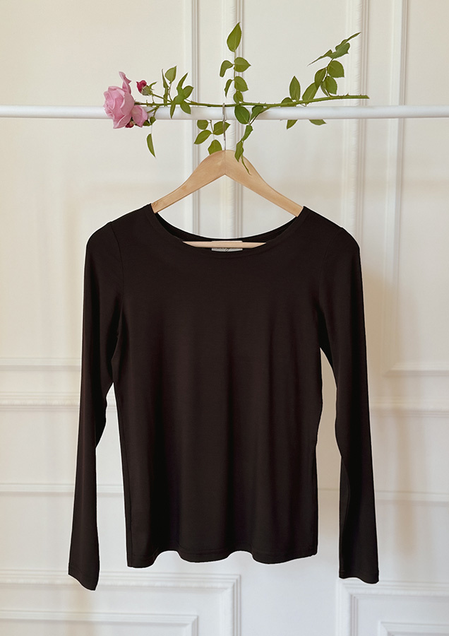 Damski longsleeve z modalu Monique Chocolate