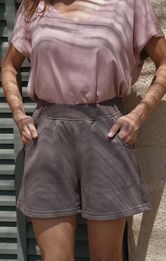 Bawełniane szorty damskie Dalia Chocolate