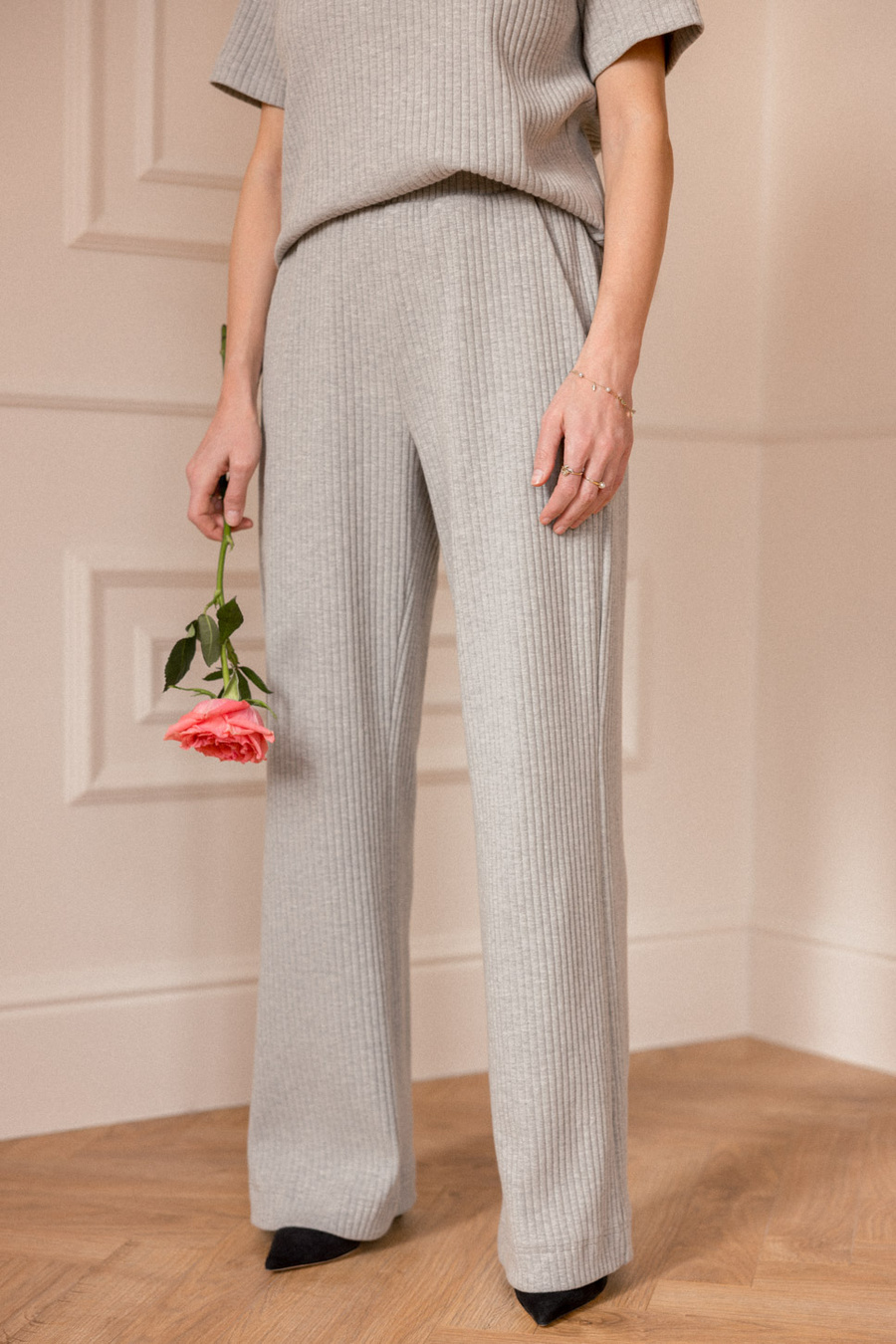 Damskie spodnie bawełniane Malaga Gris Petit