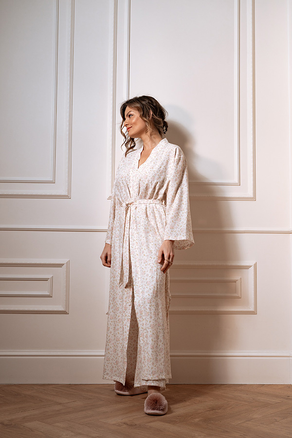 Damski szlafrok z wiskozy Marcy Floral Rose