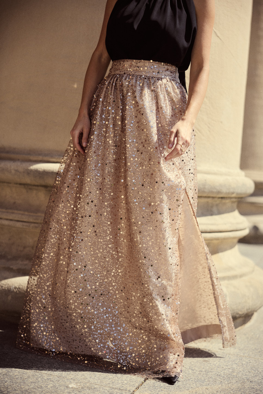 Spódnica maxi z cekinami Iliana Éclat