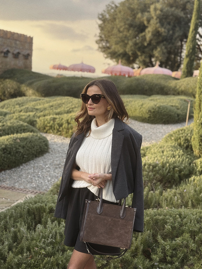 Damska torebka skórzana zamszowa Bellagio Cioccolato