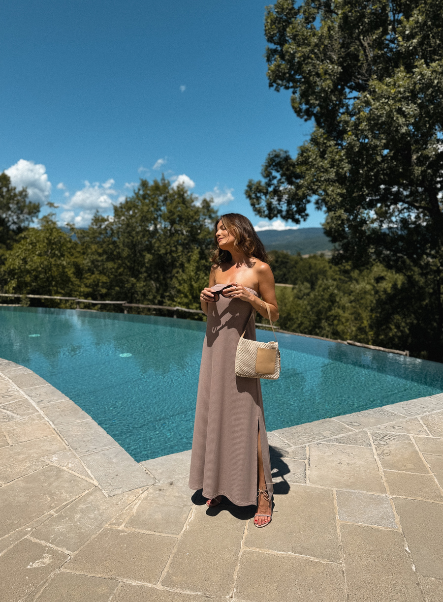 Sukienka z wiskozy Dolce Far Niente Mokka