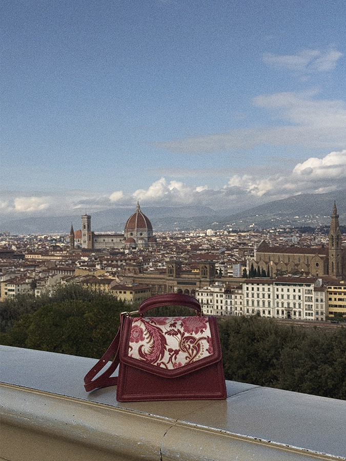 Damska torebka skórzana Florence Bella Bordeaux