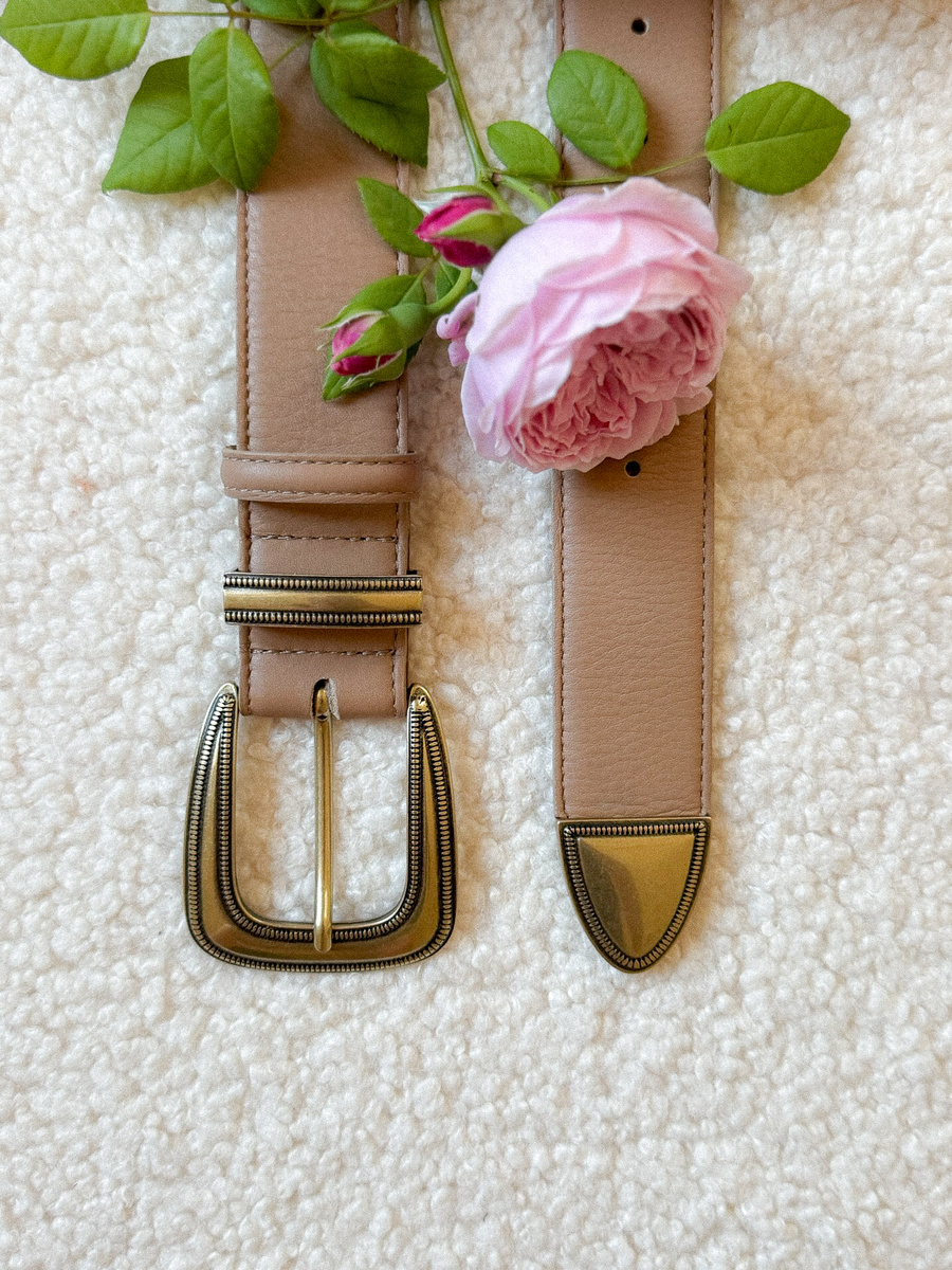 Damski pasek skórzany Siena Beige