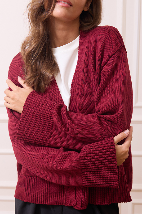 Damski kardigan z kaszmirem Elodie Bordeaux 