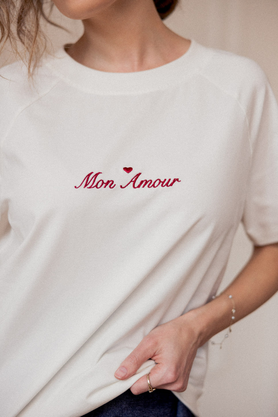 Damski T-shirt bawełniany Mon Amour