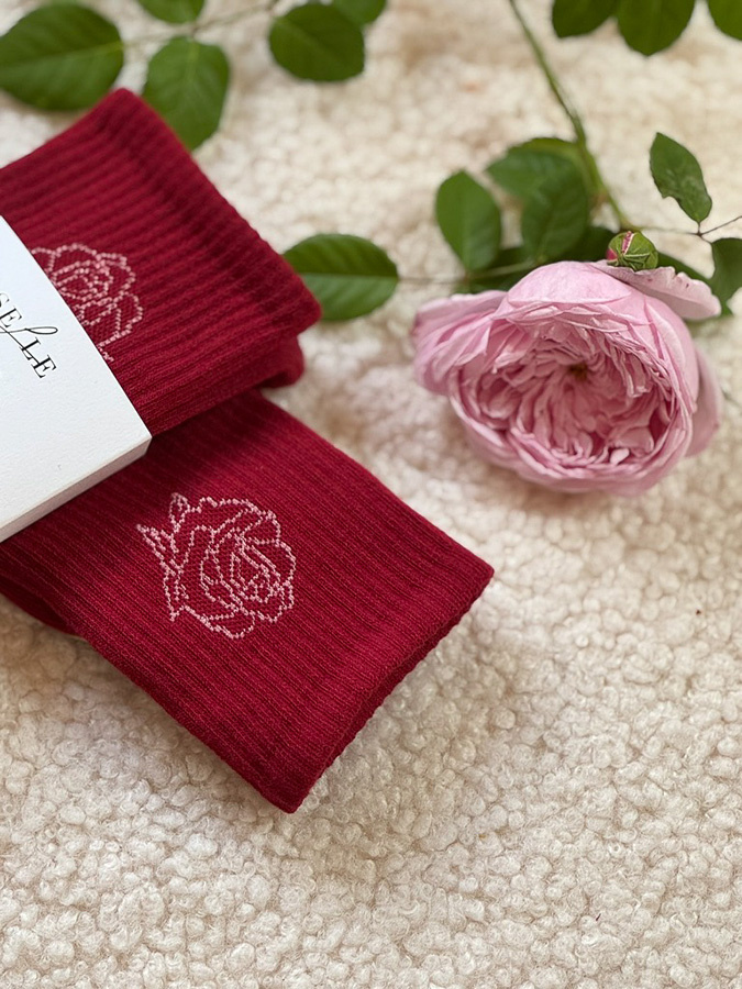 Damskie skarpetki bawełniane Roselle Bordeaux