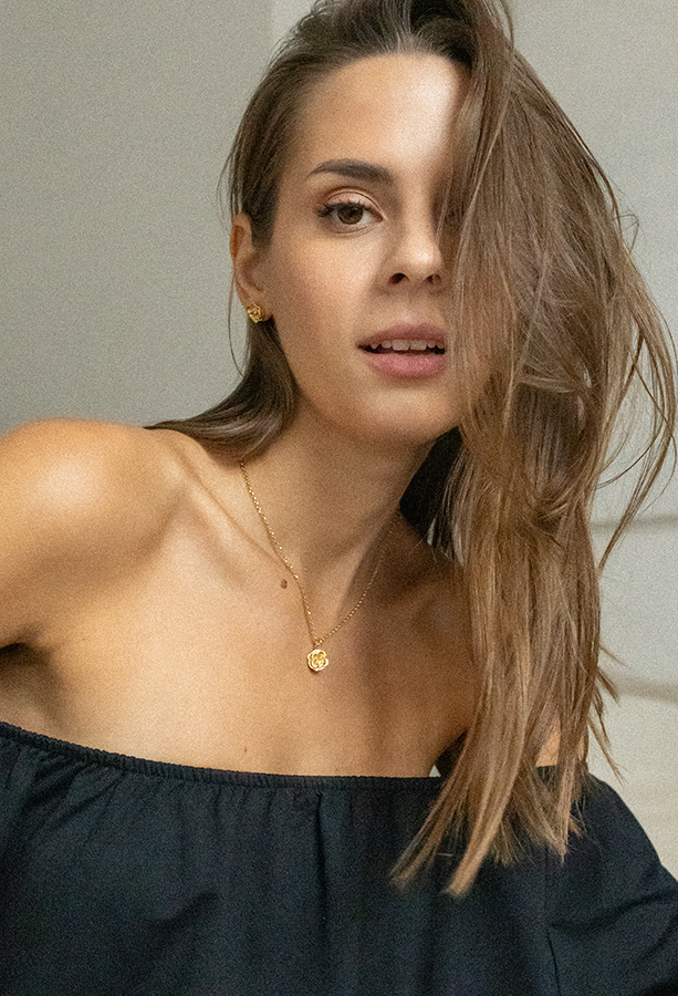 Naszyjnik srebrny pozłacany róża Picollo Fiore Rosa D'Oro N°11 