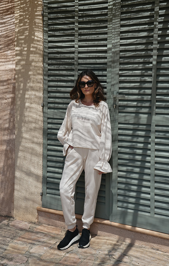 Damskie spodnie bawełniane Nina Vanille