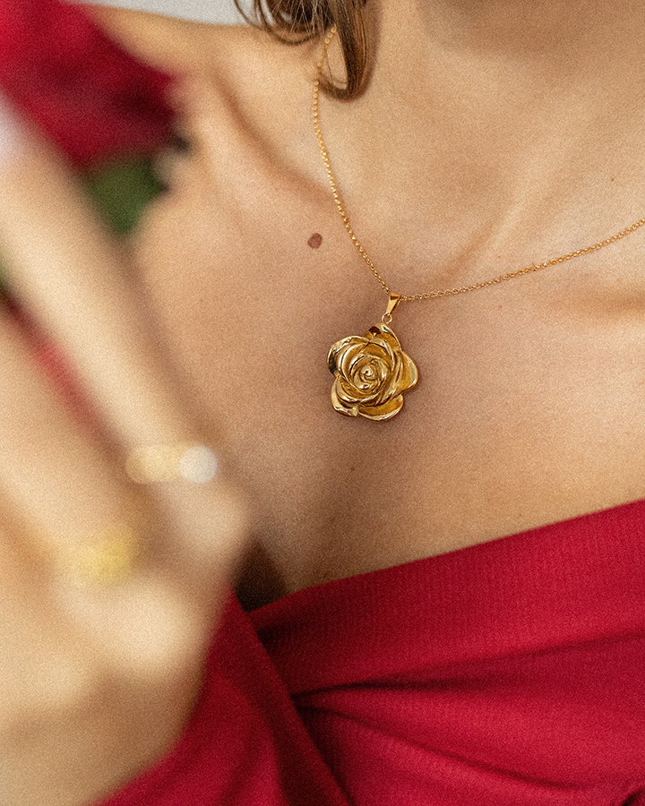 Naszyjnik srebrny pozłacany róża Fiore Rosa D'Oro N°3