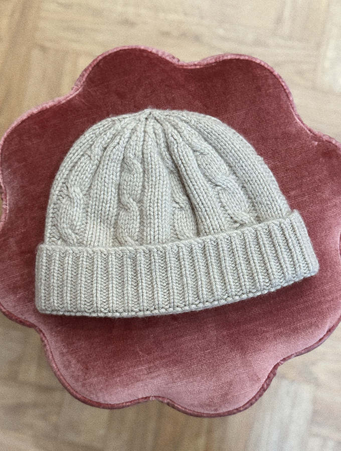 Damska czapka z kaszmirem i jedwabiem Ombra Beige