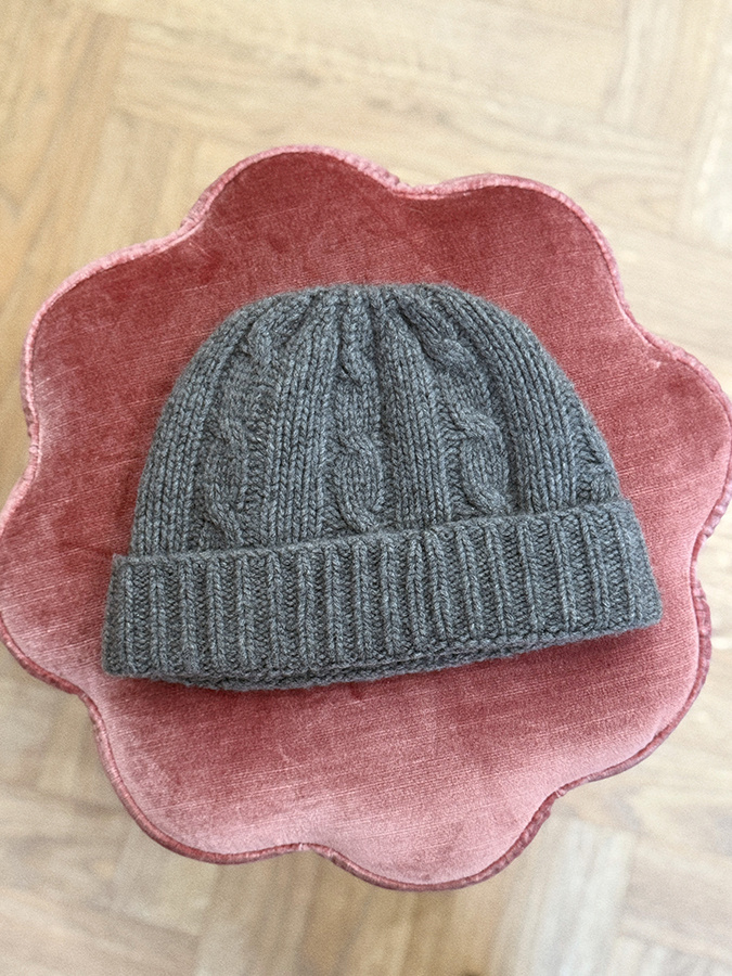 Damska czapka z kaszmirem i jedwabiem Ombra Gris 