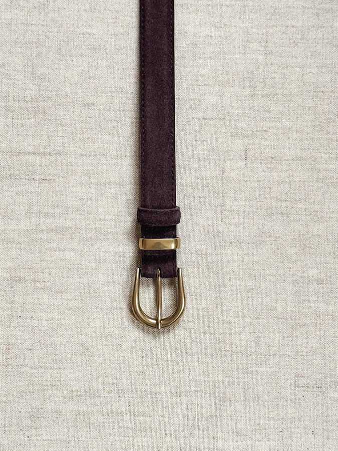 Damski pasek ze skóry zamszowej Treviso Chocolate 