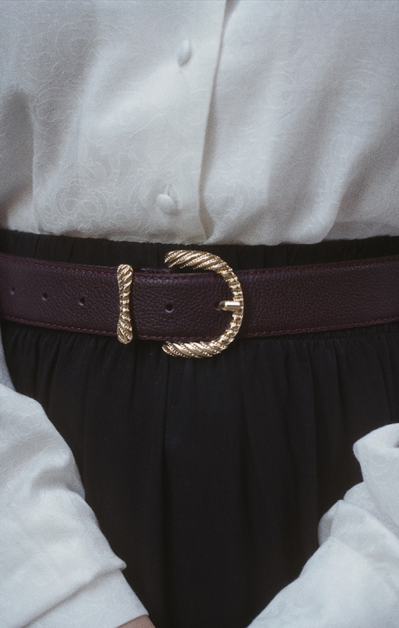 Damski pasek skórzany Royal Bordeaux