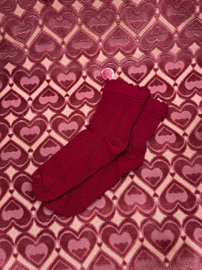 Damskie skarpetki bawełniane Romantique Bordeaux